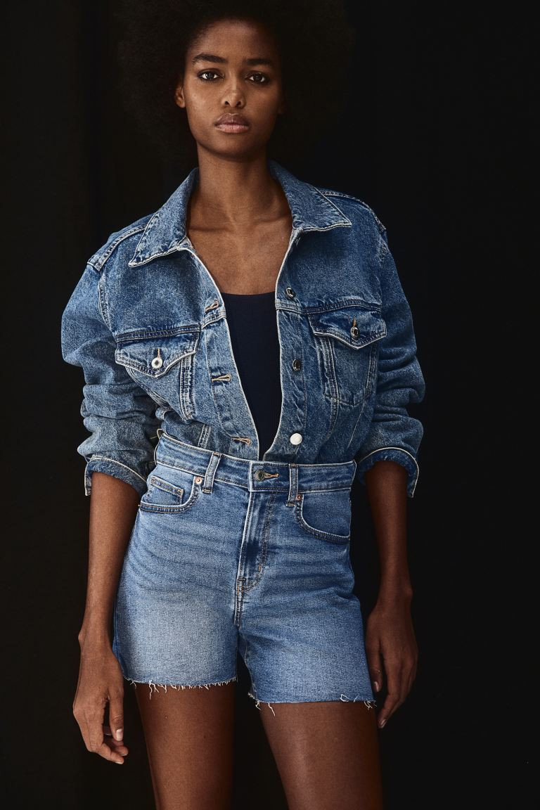 Skinny High Denim Shorts - Denim blue - Ladies | H&M US | H&M (US + CA)