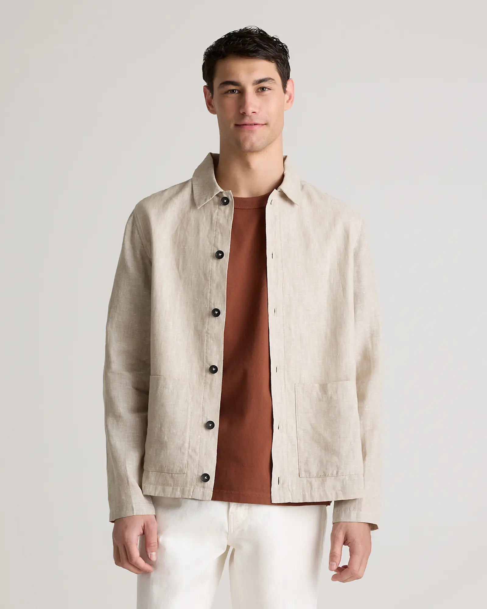 100% European Linen Shirt Jacket in Flax | Quince
