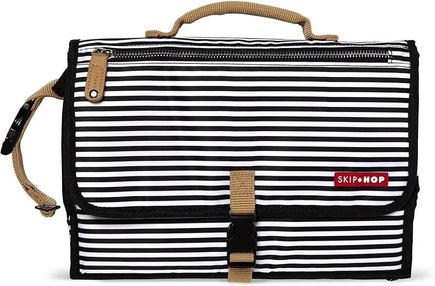 Skip Hop Portable Baby Changing Pad, Pronto, Black & White Stripe | Amazon (US)