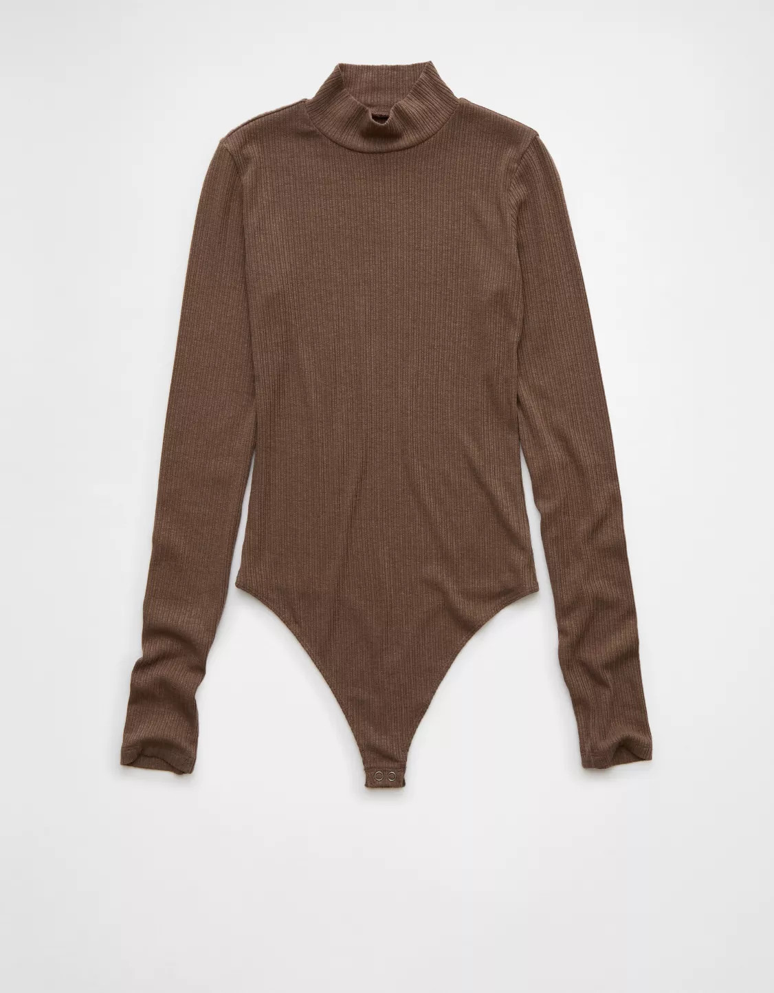 AE Long-Sleeve Mock Neck Pointelle Bodysuit | American Eagle Outfitters (US & CA)