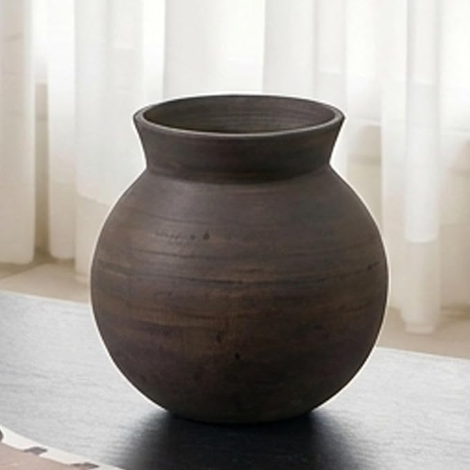 LB2 Brown Ceramic Large Vase, 13" Tall Zen Style vase, Terra Cotta Pitcher, Distressed Farmhouse ... | Amazon (US)