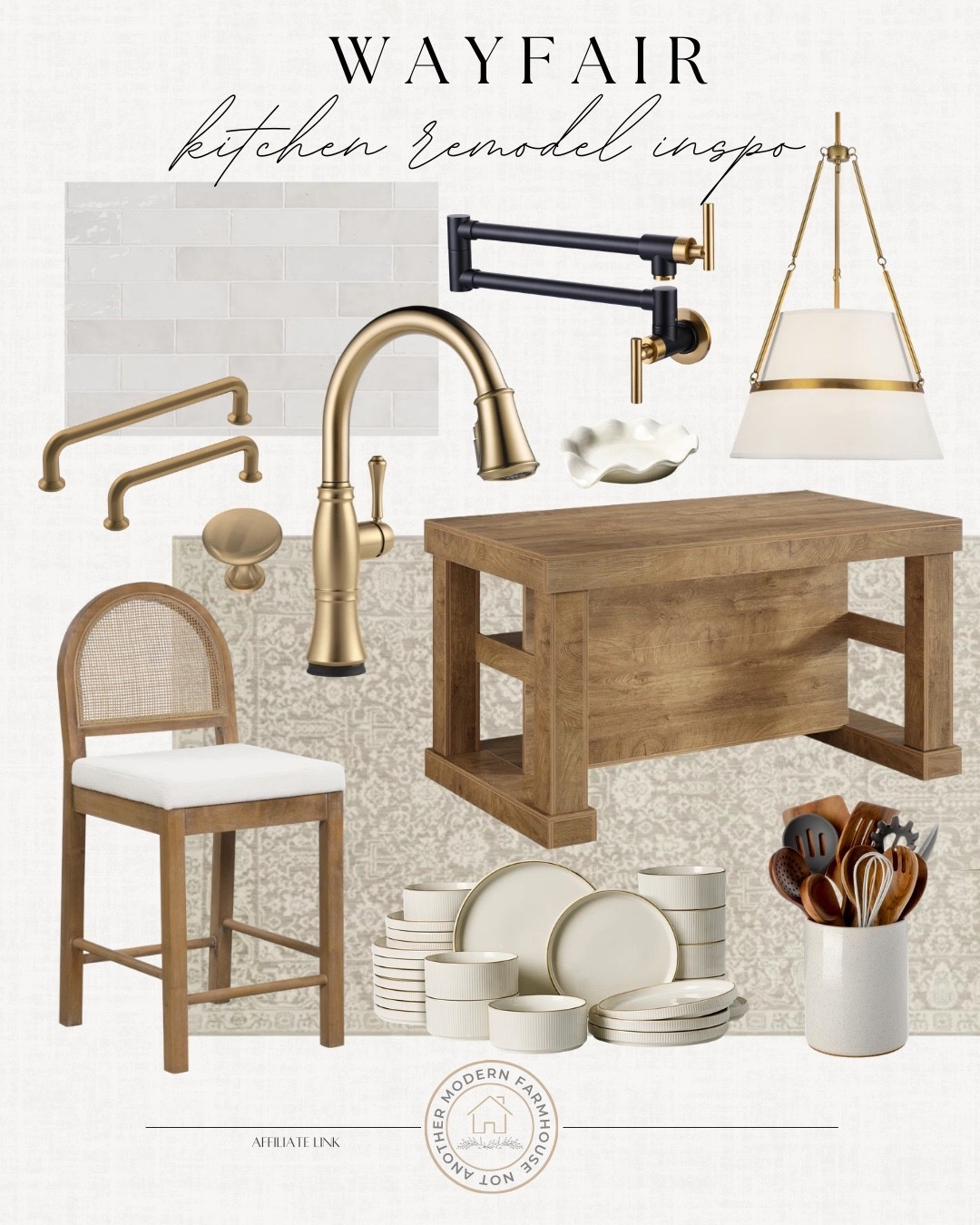 Kitchen remodel inspo all from Wayfair.  🤍 Warm wood, mixed metals and timeless details that feel both classic and elevated.

Wayfair kitchen remodel, kitchen design ideas, modern organic kitchen, warm wood kitchen cabinets, brass kitchen faucet, pot filler faucet black, kitchen island wood, bar stool cane back, neutral kitchen aesthetic, subway tile backsplash, kitchen lighting pendant, gold hardware kitchen, classic kitchen design, timeless kitchen style, kitchen decor essentials, dinnerware set neutral, cooking utensil holder, elevated kitchen finds, cozy kitchen inspo, wayfair kitchen finds 


#LTKSaleAlert #LTKHome