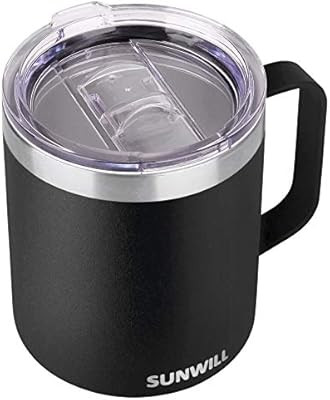 SUNWILL Coffee Mug with Handle, 14oz Insulated Stainless Steel Reusable Coffee Cup, Double Wall C... | Amazon (US)