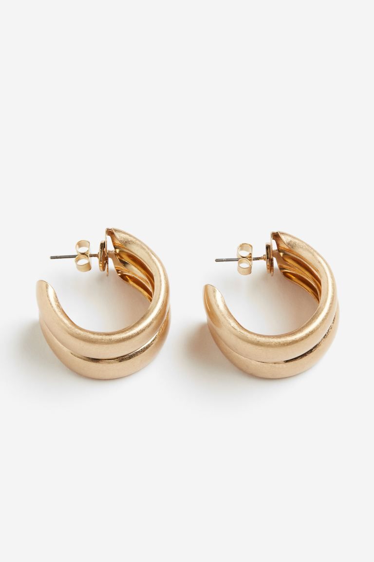 Chunky Hoop Earrings - Gold-colored - Ladies | H&M US | H&M (US + CA)