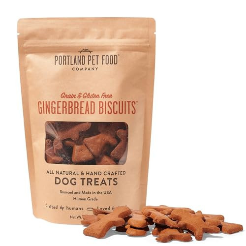 Portland Pet Food Company Gingerbread Dog Treats Healthy Biscuits for Small Medium & Large Dogs - Grain-Free, Human-Grade All Natural Cookies, Snacks & Puppy Training Treats - Made in The USA - 5 oz | Amazon (US)