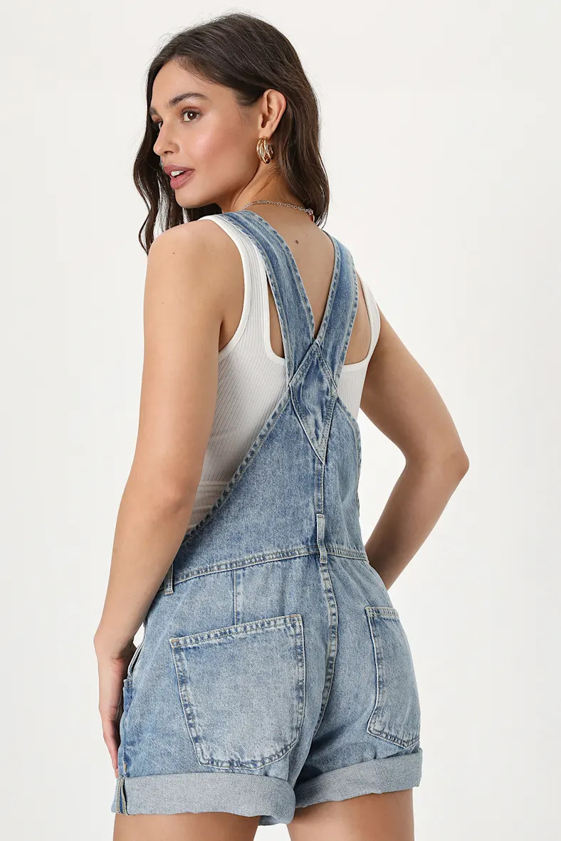 Ziggy Denim Light Wash Shortalls | Lulus