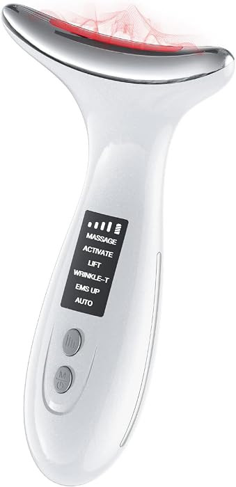 7-Color LED Red Light Therapy Face & Neck Massager, Anti-Aging Facial Sculpting Device with Heat,... | Amazon (US)