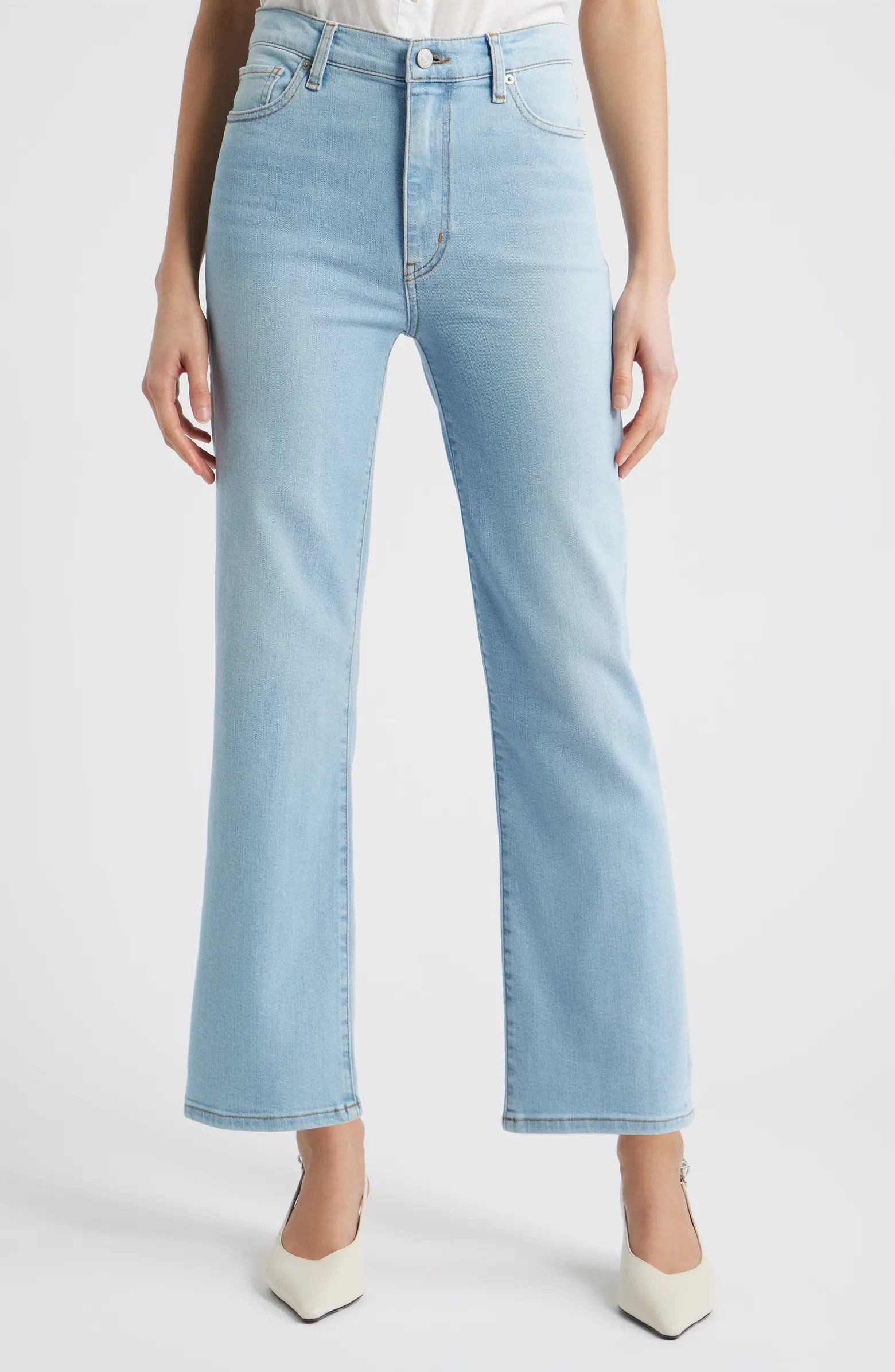Le Sleek High Waist Ankle Straight Leg Jeans | Nordstrom