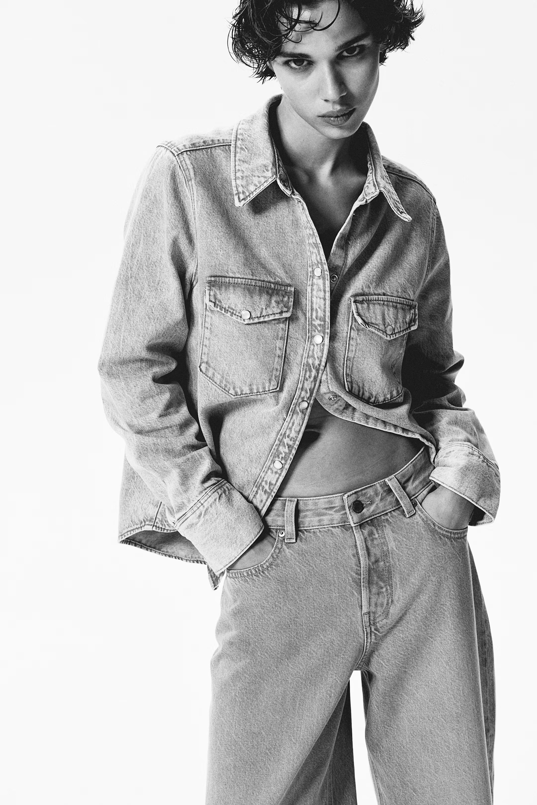 Wide-cut Jeans - Light gray - Ladies | H&M US | H&M (US + CA)