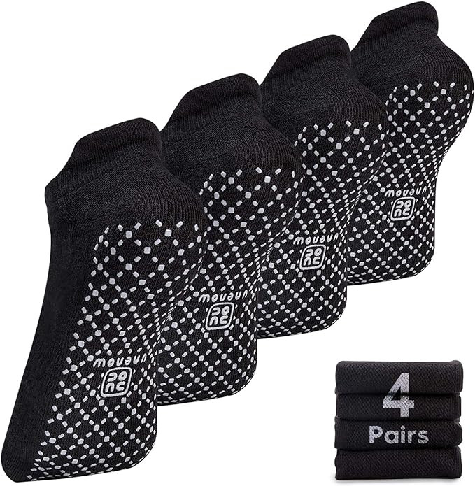 unenow Unisex Non Slip Grip Socks with Cushion for Yoga Pilates Barre Home & Hospital | Amazon (US)