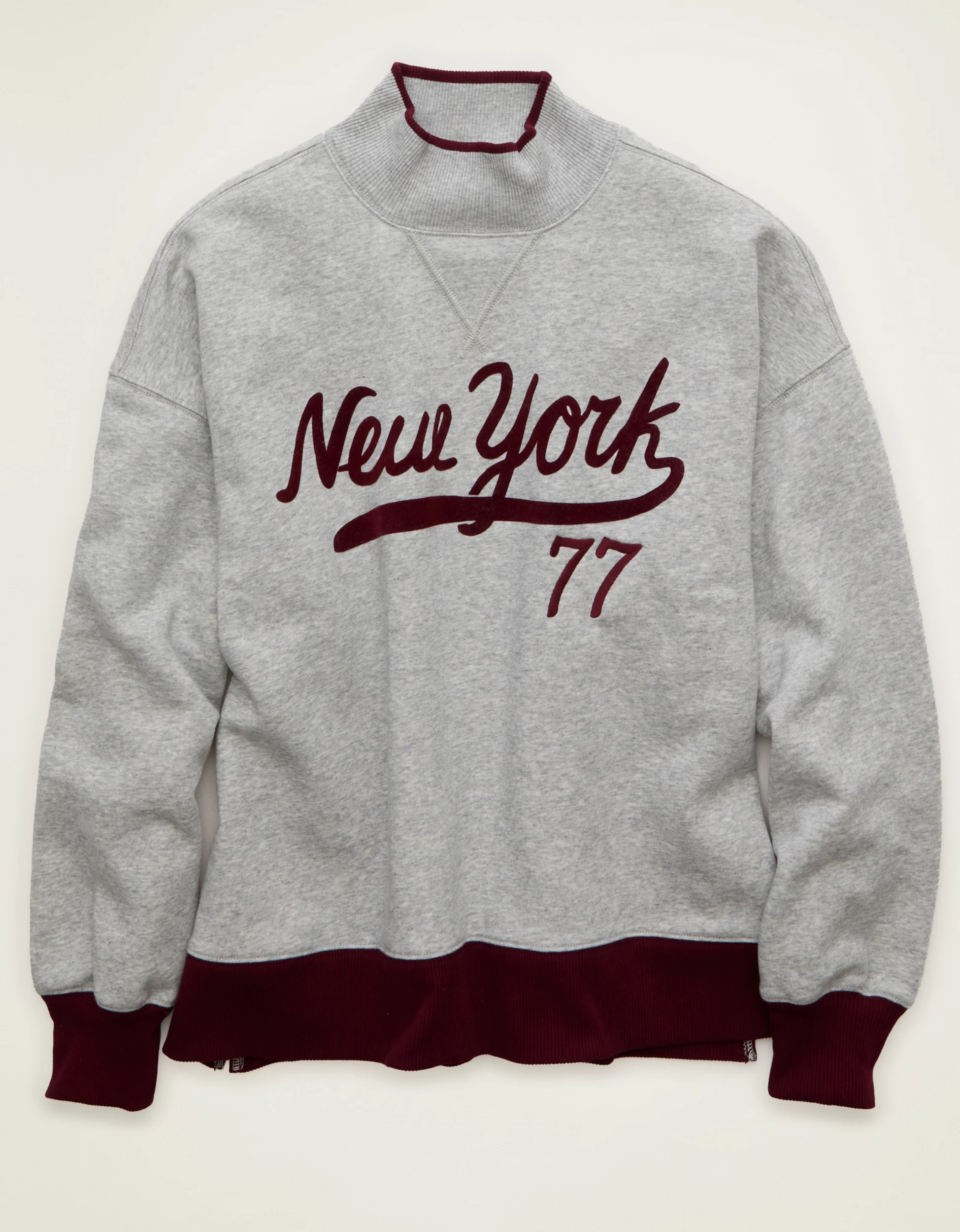 AE Everyday Luxe Mock Neck Sweatshirt | American Eagle Outfitters (US & CA)