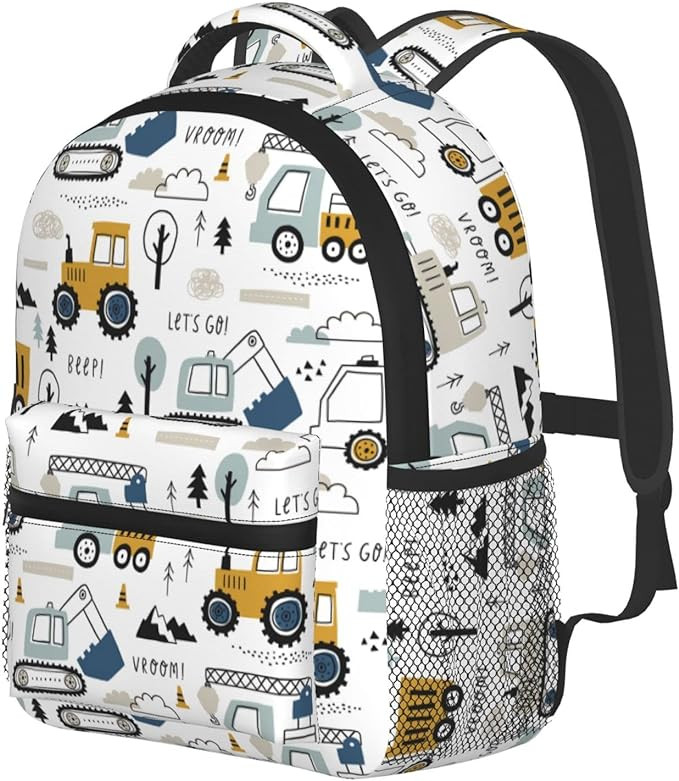 Toddler Backpack for Boys Age 3-8 Kids Construction Truck Excavator Bookbag for Kindergarten Pres... | Amazon (US)