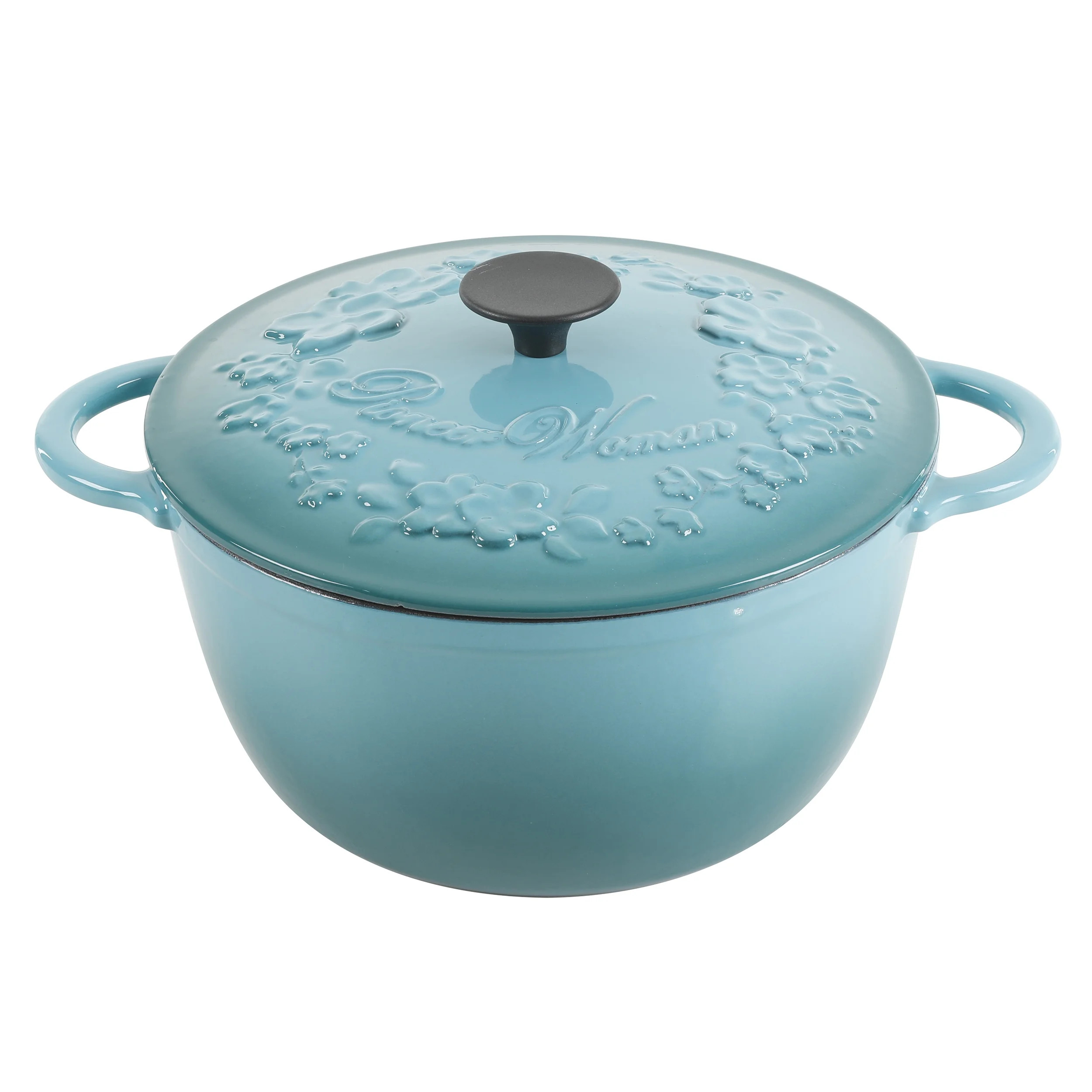 The Pioneer Woman Timeless Beauty Enamel on Cast Iron 6-Qt Dutch Oven, Turquoise - Walmart.com | Walmart (US)