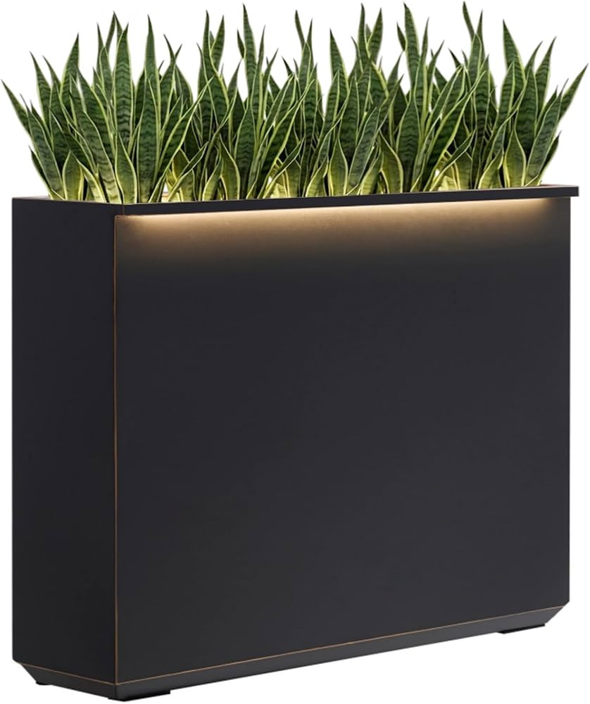 Wallowa Metallic Heavy Planter with Two Led Light Strips, 38Lx10Wx30H Inches Tall and Long Metal ... | Amazon (US)