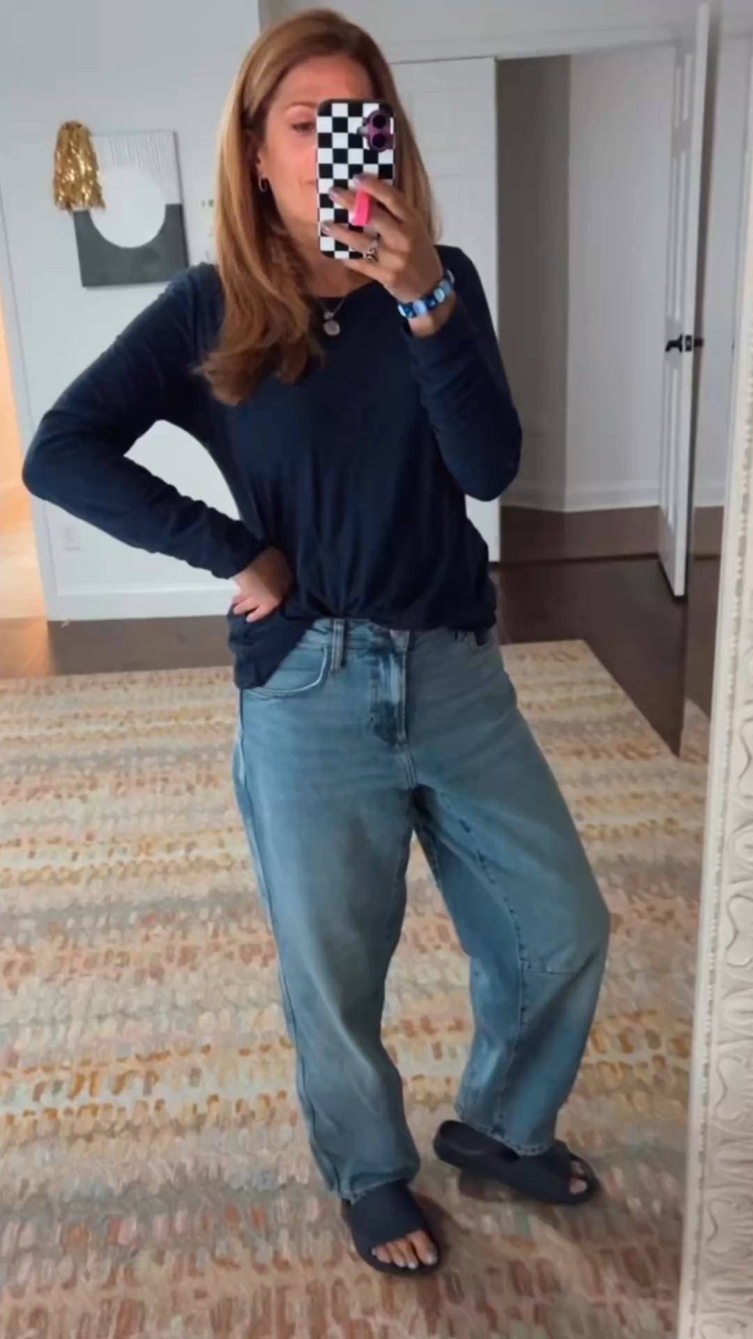 on trend barrel jeans what do you think? Do you love them or do you hate them? One of the amazing things about rent the runway is you can try out new trends before you buy. Try it now and get 60% off your first month with my code RTRXSHONEY #rtrpartner #ontrend # tryit #fashion #ad @renttherunway

#LTKstorytime #LTKdayinmylife #LTKootd