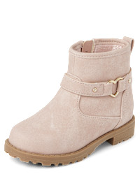 Toddler Girls Heart Moto Boots - pink | The Children's Place