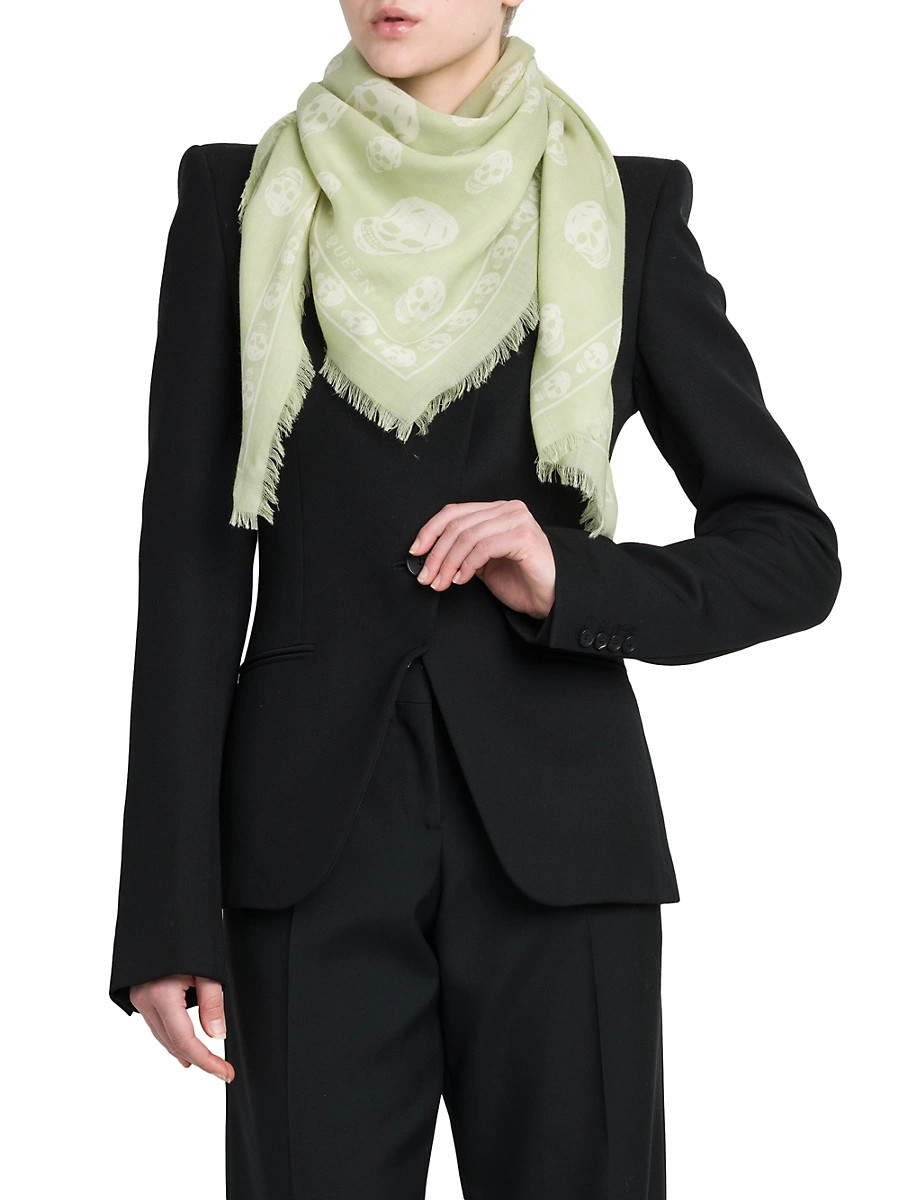 Women's Skull Wool Scarf - Oyster Ivory | Saks Fifth Avenue