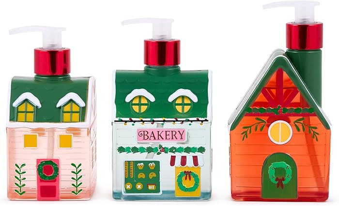 SIMPLE PLEASURES Christmas Holiday Village 3 Pack - Frosted Strawberry, Snow Flurries, Peppermint... | Amazon (US)