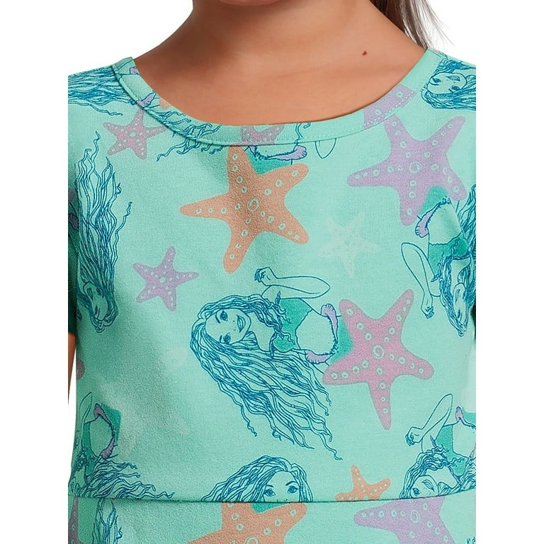 Little Mermaid Toddler Girl Print Skater Dress, Sizes 12M-5T - Walmart.com | Walmart (US)