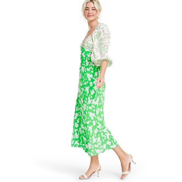 Daisy Long Sleeve Swing Dress - RIXO for Target Green | Target