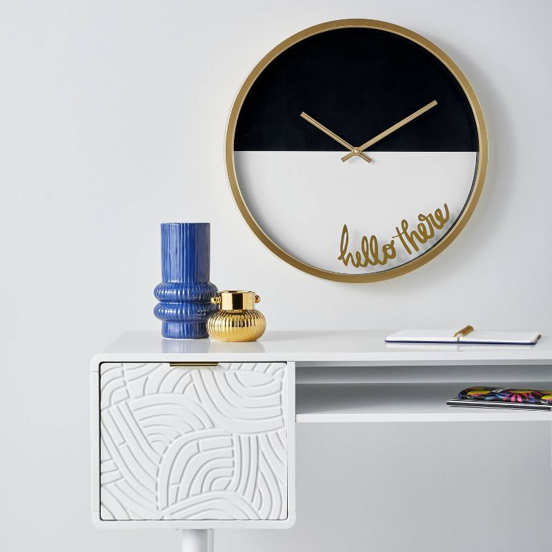 &#39;Hello There&#39; Oversized Wall Clock Black - Tabitha Brown for Target | Target