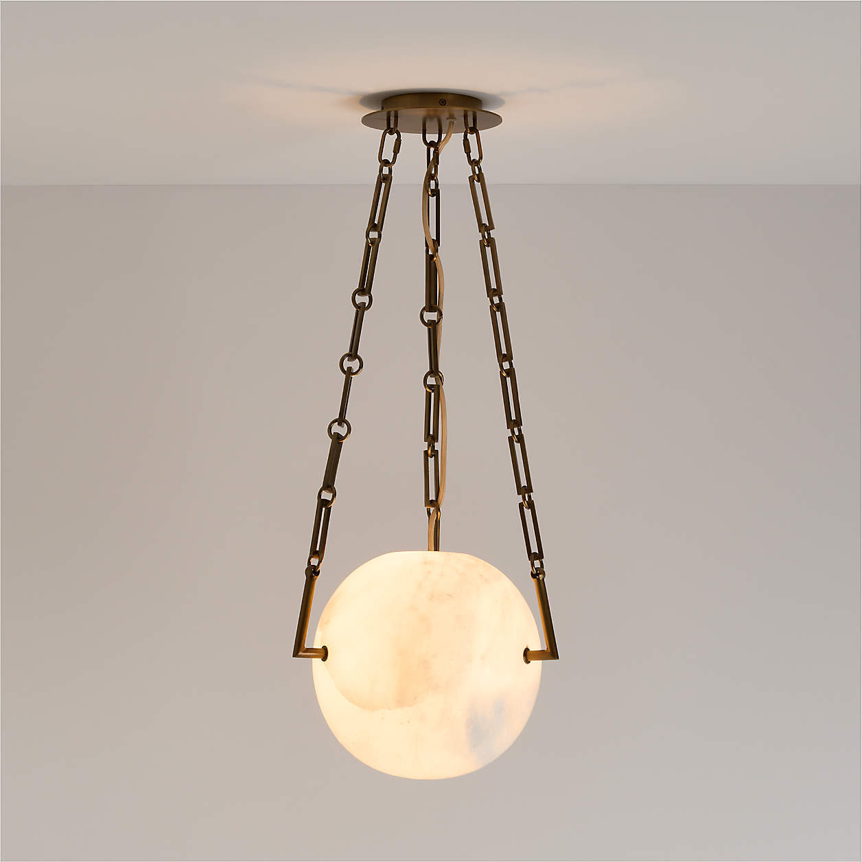 Atlas Alabaster Globe Pendant Light | Crate & Barrel | Crate & Barrel