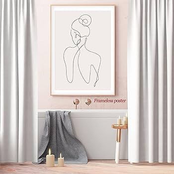 Woman Line Drawing Art Print Minimalist Feminine One Line Wall Art Female Body Print Poster Moder... | Amazon (US)