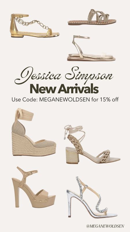 Jessica Simpson New Arrivals! Don't forget to use my code MEGANEWOLDSEN for 15% off!


