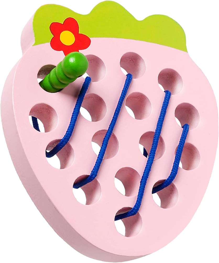 Wooden Lacing Toys for Toddlers, Baby Toys Strawberry Threading Learning Fine Motor Skills,Montes... | Amazon (US)