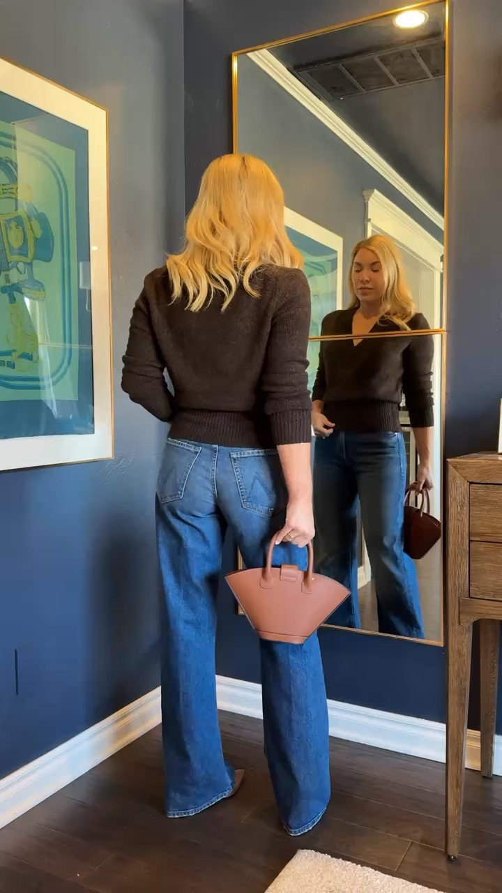 These are a cross between a barrel and wide leg jeans - as far as length I am 5’4 with long legs.

Mother jeans 
Wrap sweater 
Sweater
#ltkshoecrush
#ltkitbag

#LTKStyleTip 

#LTKFindsUnder100 

#LTKSeasonal