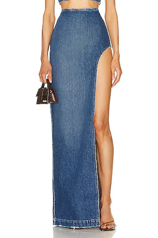High Slit Denim Skirt | FWRD 