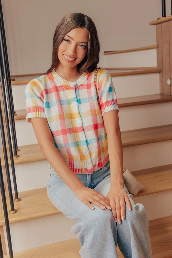 The Gracie Button Up Gingham Top | Impressions Online Boutique