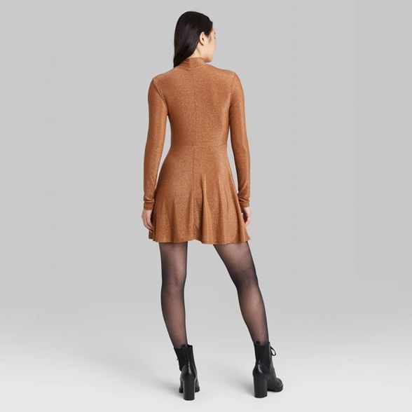 Women's Long Sleeve Lurex Fit & Flare Dress - Wild Fable™ | Target