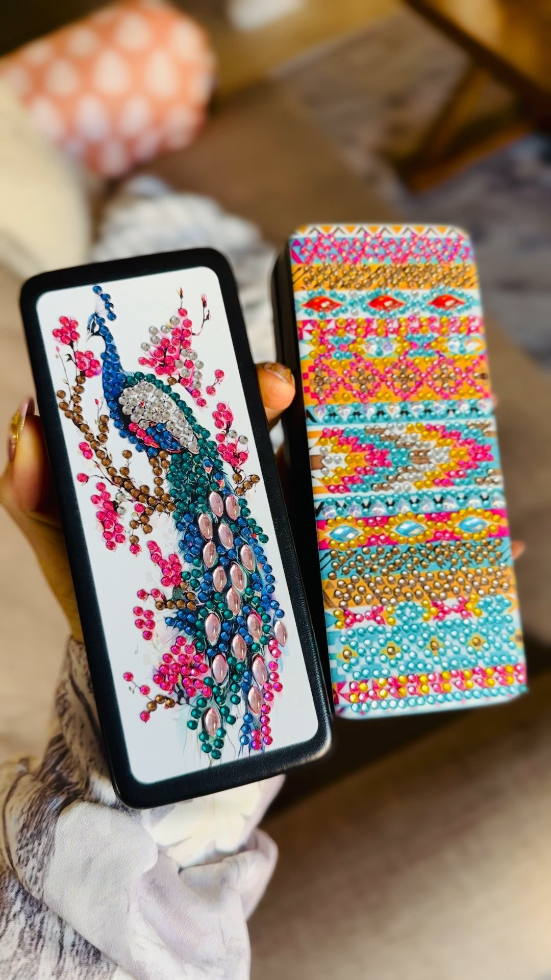 Peacock with cherry blossoms and Aztec western tribal print, diamond, painting, eyeglasses case from Amazon #artsandcrafts #crafts

#LTKHome #LTKOver40 #LTKSeasonal