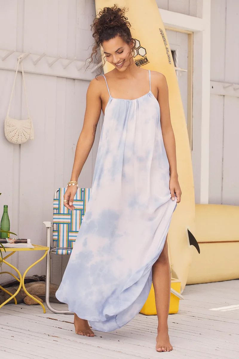 Sunny Breeze Blue Tie-Dye Maxi Dress | Lulus (US)