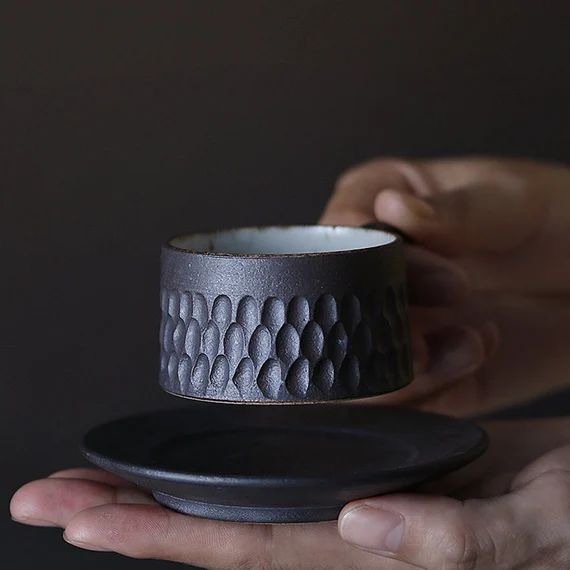VANILLA BEAN  Ceramic Espresso Cup Set and Saucer Unique | Etsy | Etsy (US)