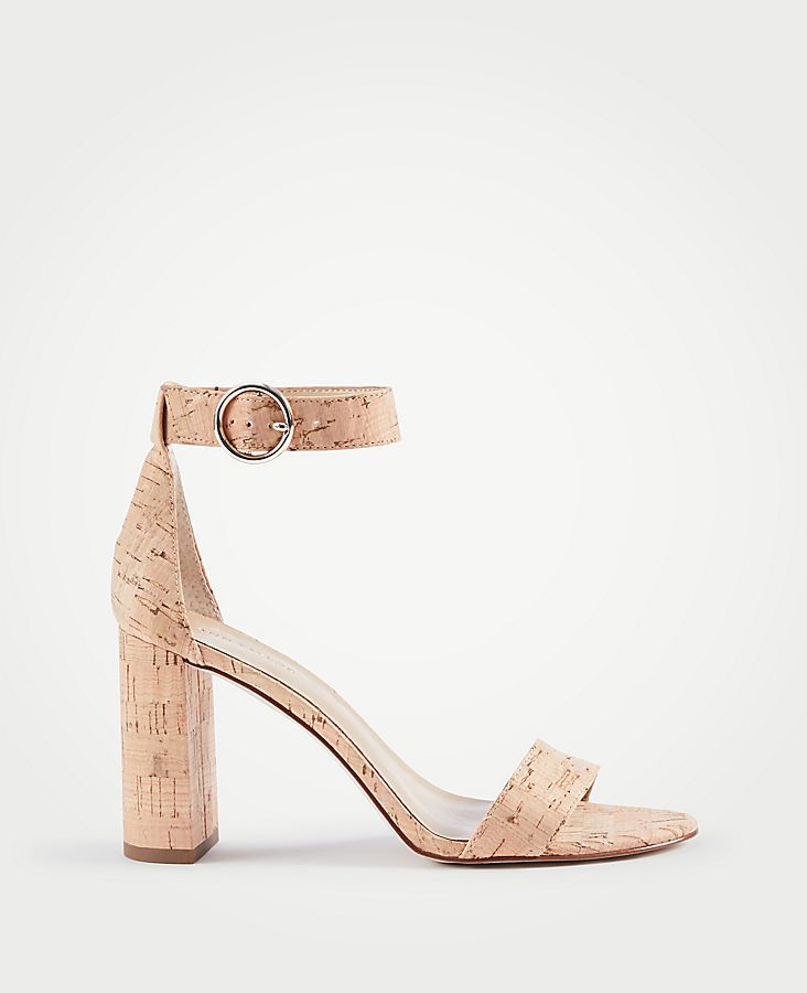 Leannette Cork Block Heel Sandals | Ann Taylor (US)