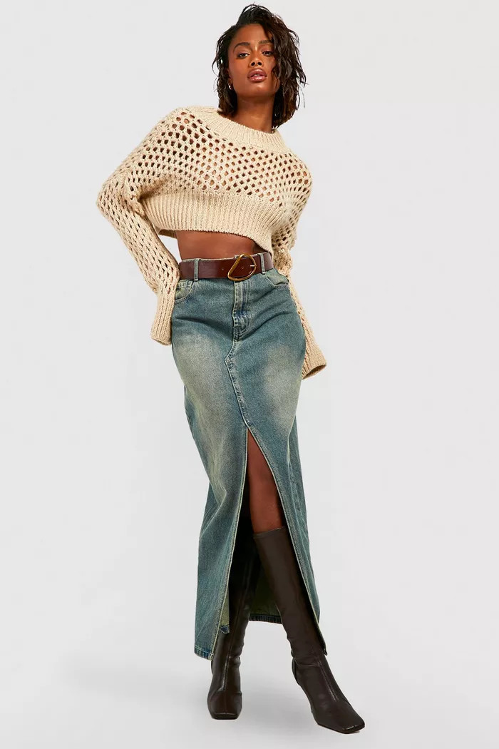 Soft Knit Crochet Crop Jumper | Boohoo.com (UK & IE)