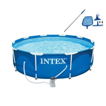 Intex 10ft x 30in Metal Frame Swimming Pool with Filter Pump & Maintenance Kit | Walmart (US)