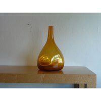Golden Brown Vase Large Art Glass Handmade Handblown Mid Century Modern | Etsy (US)