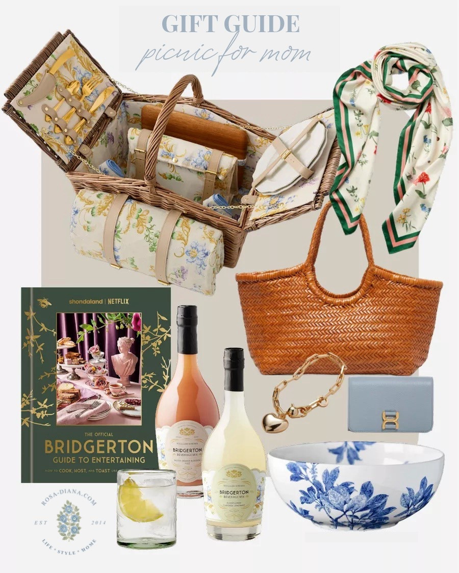 Gift guide for mom. Picnic basket, tote, cocktail, lady kerchief. Mom gift ideas. 

#LTKHome #LTKSeasonal #LTKGiftGuide