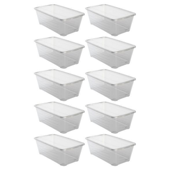Life Story 13.7 x 8 x 4.98 Inch 6 Quart/5.7 Liter Plastic Stackable Clear Shoe and Closet Storage... | Target