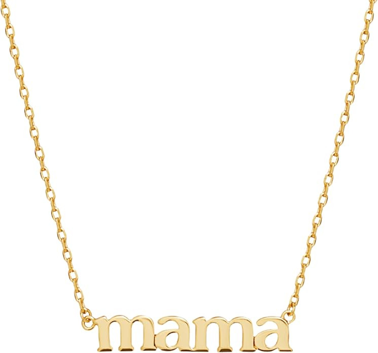 Ana Luisa Gold Dainty Mama Necklace for Women - Sentimental 14K Gold Nameplate Necklace for Mom -... | Amazon (US)