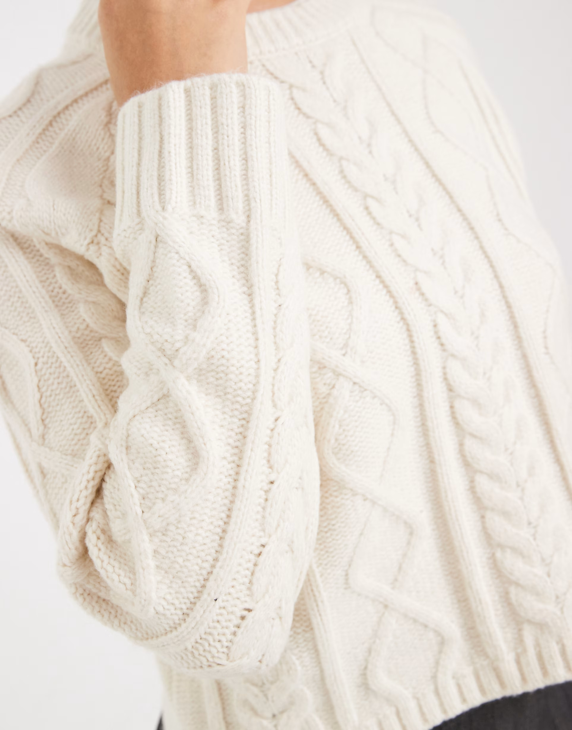 New Look raglan cable knit jumper in cream | ASOS (Global)