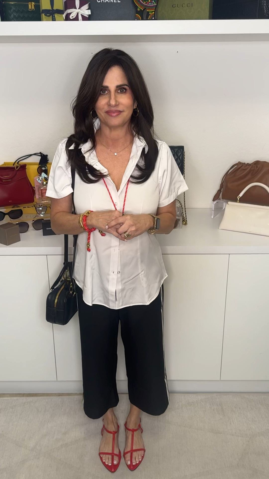 I am loving these track pant culottes - I paired it super casual but there are so many ways to wear it. With a tighter white top tucked in, half tucked , French tucked. Top sm , pants XS .  #howtostyle #culottes 
#howtowearculottes
#LTKgrwm #LTKootd #LTKOver40

#LTKOver40 #LTKootd #LTKPetite

#LTKPetite #LTKOver40 #LTKootd