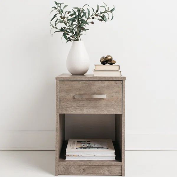 Pippa 22'' Tall 1 - Drawer Nightstand in Gray | Wayfair North America