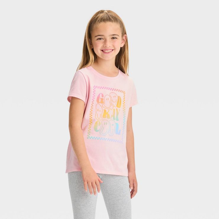 Girls' Short Sleeve Graphic T-Shirt - Cat & Jack™ Pink | Target