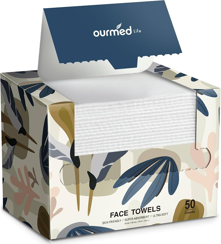 Ourmed Life Face Towels, Disposable Biodegradable Facial Towels for Sensitive Skin, Lint- free Fa... | Amazon (US)