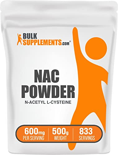BulkSupplements.com NAC Powder - N-Acetyl Cysteine 600mg, NAC Supplement - Antioxidant Support, Gluten Free - 600mg per Serving, 833 Servings, 500g 1.1 lbs (Pack of 1) | Amazon (US)