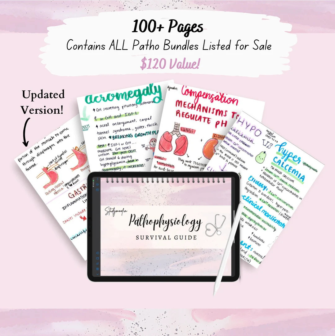 Pathophysiology Survival Guide | Nursing Notes Bundle | Pathophysiology Ultimate Bundle | Etsy (US)